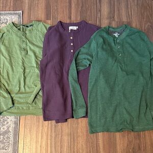 Green and Purple Henley Shirts